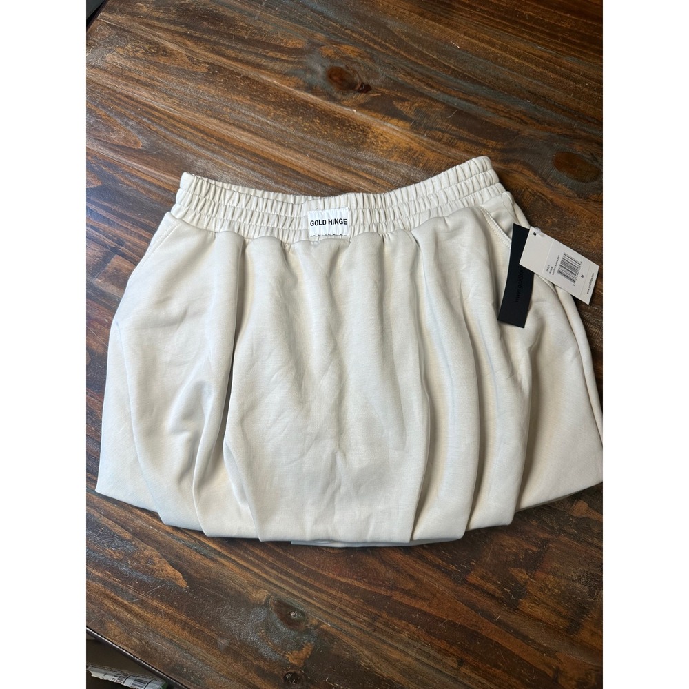 Gold Hinge LuxeSoft Bubble Skirt Natural Cream Built-in Shorts Womens Med. NWT